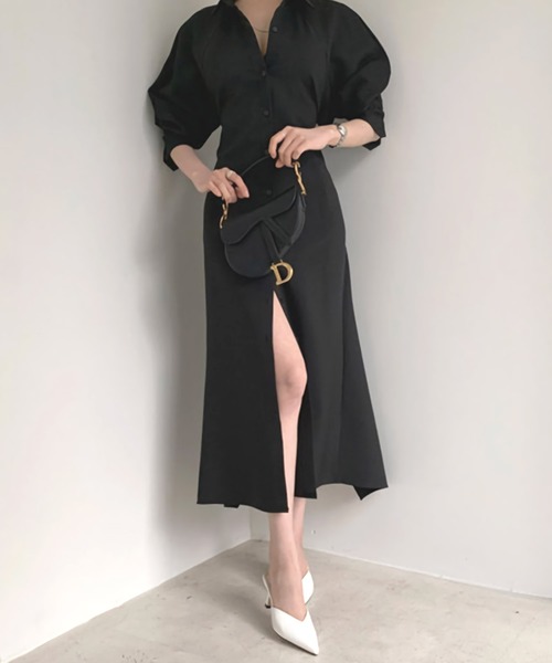 Dita Muaj.（ディータムアージュ）の「バックスリットリボンデザインワンピース（ワンピース・レディース・ベージュ/ブラック・FREE）」の16枚目の写真