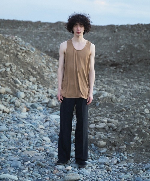 Iroquois(イロコイ)の「LONG T/T(タンクトップ・メンズ・ホワイト/ブラック/ベージュ/ブラウン・1/2/3)」の14枚目の写真