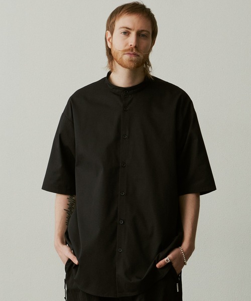 UNSELDs（アンセルズ）の「【UNSELDs アンセルズ】バンドカラー ハーフスリーブシャツ（シャツ/ブラウス・メンズ・イエロー/ブラック/ダークグリーン・M/L）」の10枚目の写真