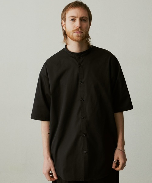 UNSELDs（アンセルズ）の「【UNSELDs アンセルズ】バンドカラー ハーフスリーブシャツ（シャツ/ブラウス・メンズ・イエロー/ブラック/ダークグリーン・M/L）」の7枚目の写真