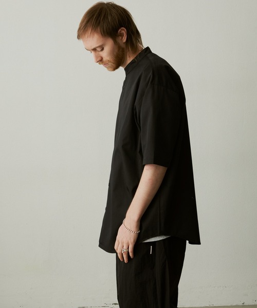 UNSELDs（アンセルズ）の「【UNSELDs アンセルズ】バンドカラー ハーフスリーブシャツ（シャツ/ブラウス・メンズ・イエロー/ブラック/ダークグリーン・M/L）」の8枚目の写真