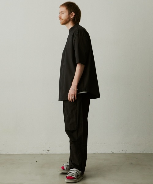 UNSELDs（アンセルズ）の「【UNSELDs アンセルズ】バンドカラー ハーフスリーブシャツ（シャツ/ブラウス・メンズ・イエロー/ブラック/ダークグリーン・M/L）」の15枚目の写真