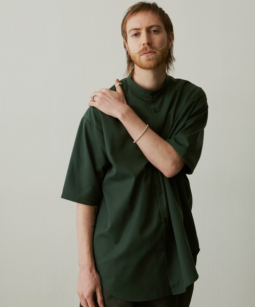 UNSELDs（アンセルズ）の「【UNSELDs アンセルズ】バンドカラー ハーフスリーブシャツ（シャツ/ブラウス・メンズ・イエロー/ブラック/ダークグリーン・M/L）」の17枚目の写真