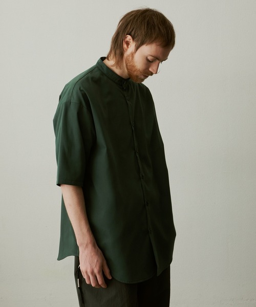 UNSELDs（アンセルズ）の「【UNSELDs アンセルズ】バンドカラー ハーフスリーブシャツ（シャツ/ブラウス・メンズ・イエロー/ブラック/ダークグリーン・M/L）」の18枚目の写真