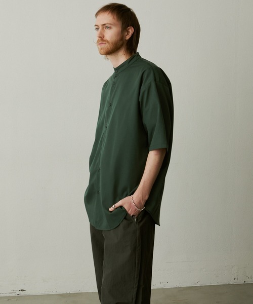 UNSELDs（アンセルズ）の「【UNSELDs アンセルズ】バンドカラー ハーフスリーブシャツ（シャツ/ブラウス・メンズ・イエロー/ブラック/ダークグリーン・M/L）」の19枚目の写真