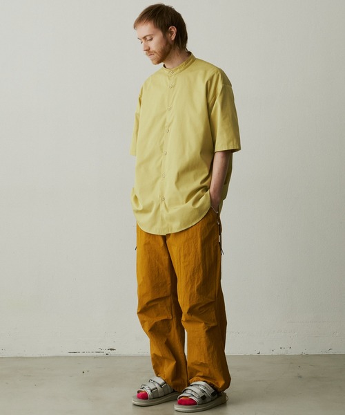 UNSELDs（アンセルズ）の「【UNSELDs アンセルズ】バンドカラー ハーフスリーブシャツ（シャツ/ブラウス・メンズ・イエロー/ブラック/ダークグリーン・M/L）」の6枚目の写真