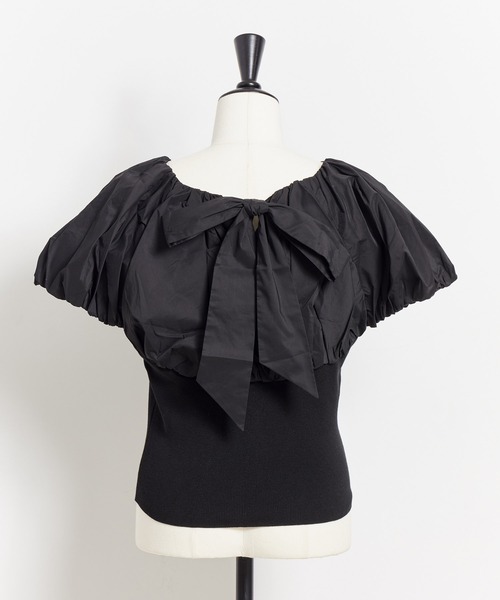 NOELA（ノエラ）の「ボリュームカラードッキングニット（ニット/セーター・レディース・ブラック/ベージュ/オフホワイト・フリー）」の7枚目の写真