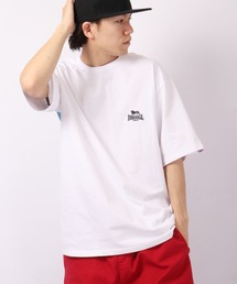 LONSDALE オーバーサイズ 天竺 コットン バックプリント 半袖 Tシャツ 男女兼用