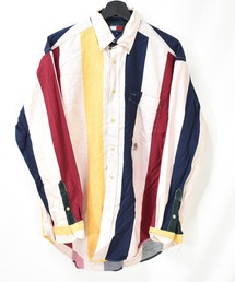 【ヴィンテージ古着】 TOMMY HILFIGER/トミーヒルフィガー B.D ストライプ柄 長袖シャツ