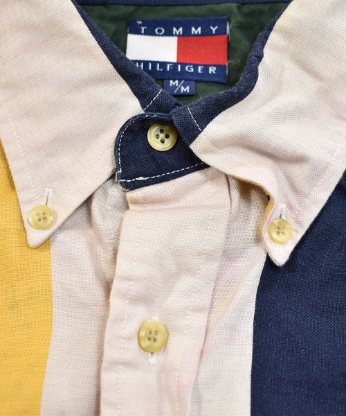 TOMMY HILFIGER（トミーヒルフィガー）の「【ヴィンテージ古着】 TOMMY HILFIGER/トミーヒルフィガー B.D ストライプ柄 長袖シャツ（シャツ/ブラウス・メンズ・ピンク・MEDIUM）」の3枚目の写真