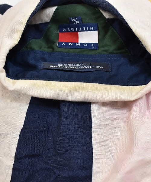 TOMMY HILFIGER（トミーヒルフィガー）の「【ヴィンテージ古着】 TOMMY HILFIGER/トミーヒルフィガー B.D ストライプ柄 長袖シャツ（シャツ/ブラウス・メンズ・ピンク・MEDIUM）」の2枚目の写真
