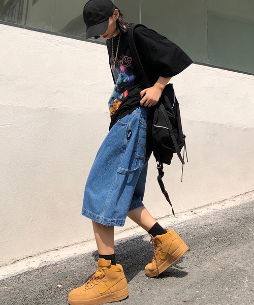 ARULE（アルール）の「A'GEM/9 × .kom『ARULE/アルール』ワイドシルエット ハーフレングス デニムワークパンツ（デニムパンツ・レディース・ブルー・M/L）」の9枚目の写真