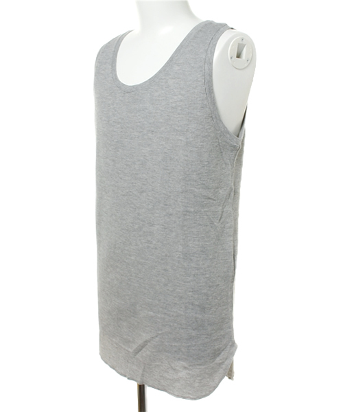 WEGO（ウィゴー）の「WEGO/ワッフルラウンドロングタンクトップ（タンクトップ・メンズ・ホワイト/ブラック/杢グレー・MEDIUM/LARGE）」の4枚目の写真