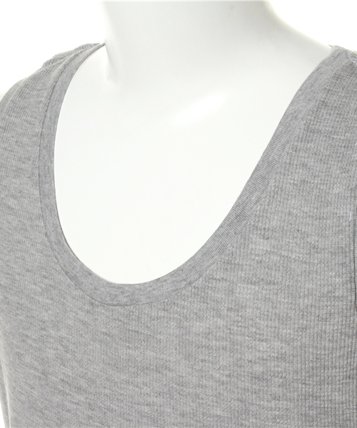 WEGO（ウィゴー）の「WEGO/ワッフルラウンドロングタンクトップ（タンクトップ・メンズ・ホワイト/ブラック/杢グレー・MEDIUM/LARGE）」の6枚目の写真
