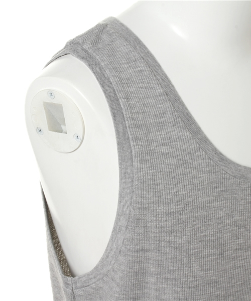 WEGO（ウィゴー）の「WEGO/ワッフルラウンドロングタンクトップ（タンクトップ・メンズ・ホワイト/ブラック/杢グレー・MEDIUM/LARGE）」の7枚目の写真