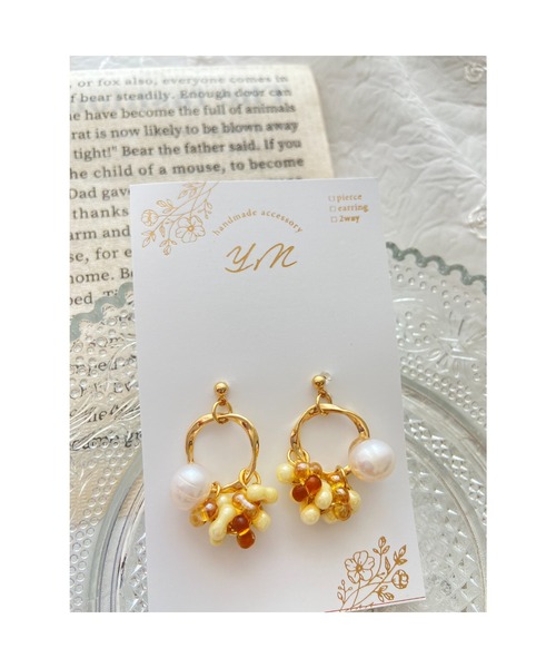 tone(トーン)の「【YM】淡水パール×チェコビーズピアス(MA)(ピアス(両耳用)・レディース・ゴールド・FREE)」の3枚目の写真