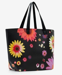 花柄 リバーシブル マキシトートバッグ