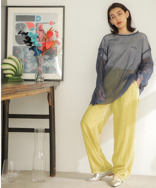 CREOLME（クレオルム）の「(CREOLME)ベロアオパールパンツ（その他パンツ・レディース・ブラウン/イエロー・ONE SIZE）」の6枚目の写真