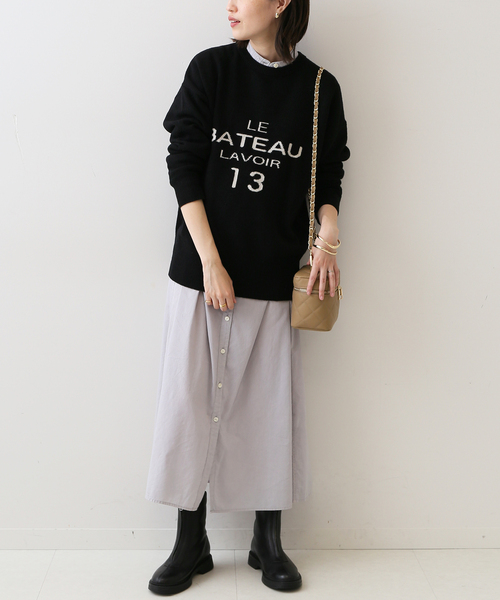 SLOBE IENA(スローブイエナ)の「2wayボウタイシャツワンピース(シャツワンピース・レディース・グレー系その他/ネイビー・FREE)」の19枚目の写真