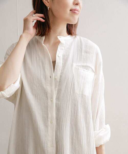 セール】mizuiro ind crape stand collar one-piece（ワンピース