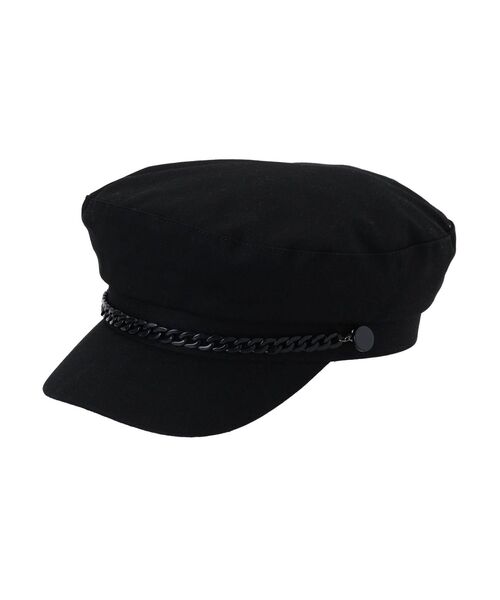 MURUA（ムルーア）の「マットチェーンマリンキャップ（キャスケット・レディース・ホワイト/ブラック・FREE）」の5枚目の写真