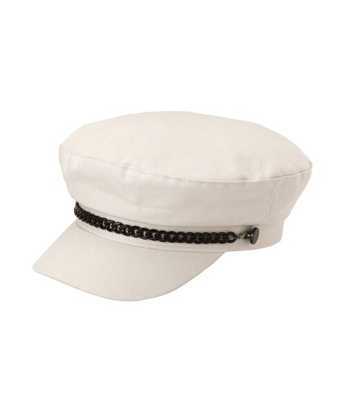 MURUA（ムルーア）の「マットチェーンマリンキャップ（キャスケット・レディース・ホワイト/ブラック・FREE）」の10枚目の写真