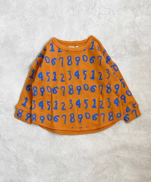 HOGAN RANCH WEAR(ホーガンランチウエア)の「スパンフライスロンT(80~130cm)(Tシャツ/カットソー・キッズ・ブラック/ベージュ/パープル/グレー/オレンジ/グリーン/マルチ/チャコール・90/100/110/120/80/130/95)」の1枚目の写真