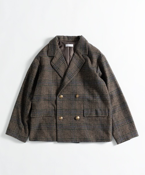 MUHET（ミュエータ）の「【セットアップ可能】ダブルブレザージャケット（テーラードジャケット・レディース・チャコールグレー/ベージュ/ブラウン・MEDIUM/X-LARGE）」の3枚目の写真