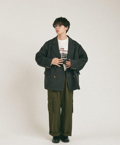 MUHET（ミュエータ）の「【セットアップ可能】ダブルブレザージャケット（テーラードジャケット・レディース・チャコールグレー/ベージュ/ブラウン・MEDIUM/X-LARGE）」の16枚目の写真