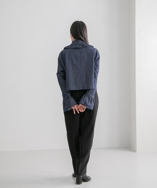 yuw（ユウ）の「ダブルクロストラウザー　123152（スラックス・レディース・ブルー/グリーン/ブラック・MEDIUM/LARGE）」の8枚目の写真