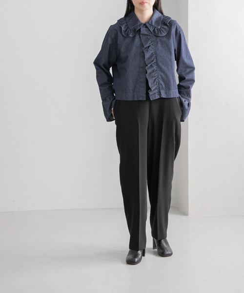 yuw（ユウ）の「ダブルクロストラウザー　123152（スラックス・レディース・ブルー/グリーン/ブラック・MEDIUM/LARGE）」の10枚目の写真