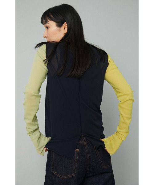 HeRIN.CYE（ヘリンドットサイ）の「Crew neck mesh inner tops（Tシャツ/カットソー・レディース・ライトブルー/ピンク/ライトグリーン/マルチ/ネイビー系1/グレー系1/ベージュ/ブラック・FREE）」の16枚目の写真