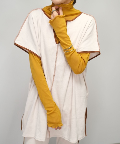 ＡＮＤＪ（アンドジェイ）の「【2022/AW】メロウシアーハイネックトップス（Tシャツ/カットソー・レディース・オレンジ/ベージュ系その他/ブラック/イエロー・M）」の3枚目の写真