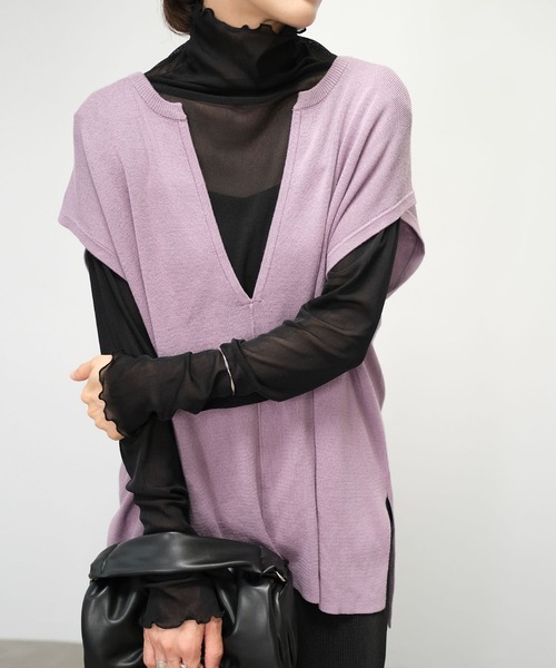 ＡＮＤＪ（アンドジェイ）の「【2022/AW】メロウシアーハイネックトップス（Tシャツ/カットソー・レディース・オレンジ/ベージュ系その他/ブラック/イエロー・M）」の8枚目の写真