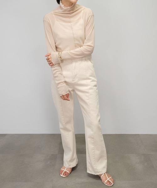 ＡＮＤＪ（アンドジェイ）の「【2022/AW】メロウシアーハイネックトップス（Tシャツ/カットソー・レディース・オレンジ/ベージュ系その他/ブラック/イエロー・M）」の12枚目の写真