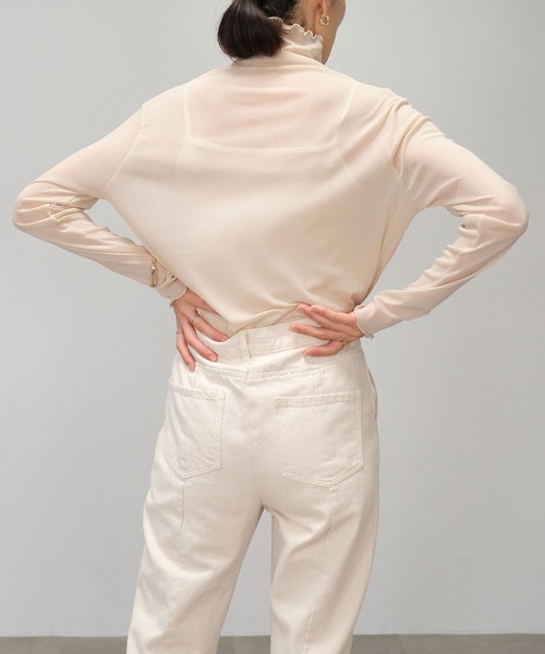 ＡＮＤＪ（アンドジェイ）の「【2022/AW】メロウシアーハイネックトップス（Tシャツ/カットソー・レディース・オレンジ/ベージュ系その他/ブラック/イエロー・M）」の13枚目の写真