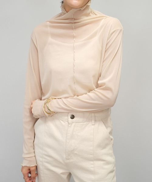 ＡＮＤＪ（アンドジェイ）の「【2022/AW】メロウシアーハイネックトップス（Tシャツ/カットソー・レディース・オレンジ/ベージュ系その他/ブラック/イエロー・M）」の15枚目の写真