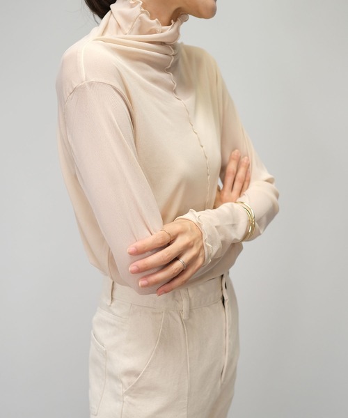 ＡＮＤＪ（アンドジェイ）の「【2022/AW】メロウシアーハイネックトップス（Tシャツ/カットソー・レディース・オレンジ/ベージュ系その他/ブラック/イエロー・M）」の16枚目の写真