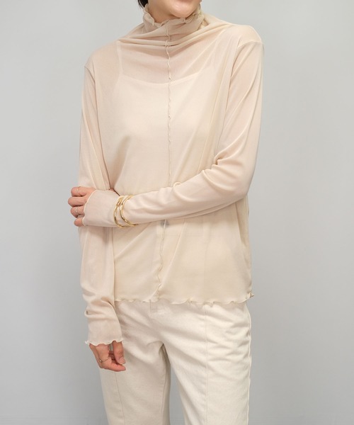 ＡＮＤＪ（アンドジェイ）の「【2022/AW】メロウシアーハイネックトップス（Tシャツ/カットソー・レディース・オレンジ/ベージュ系その他/ブラック/イエロー・M）」の18枚目の写真