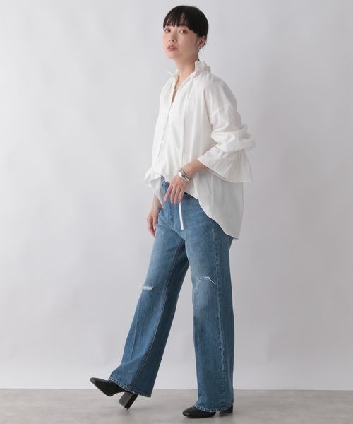 LOWRYS FARM(ローリーズファーム)の「スタンドフリルブラウス 344684(シャツ/ブラウス・レディース・ホワイト/ホワイト系その他/ブラック/イエロー・FREE)」の15枚目の写真