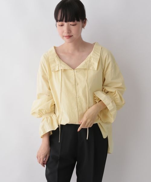 LOWRYS FARM(ローリーズファーム)の「スタンドフリルブラウス 344684(シャツ/ブラウス・レディース・ホワイト/ホワイト系その他/ブラック/イエロー・FREE)」の21枚目の写真