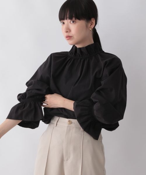 LOWRYS FARM(ローリーズファーム)の「スタンドフリルブラウス 344684(シャツ/ブラウス・レディース・ホワイト/ホワイト系その他/ブラック/イエロー・FREE)」の13枚目の写真