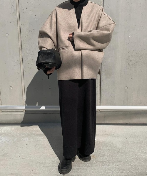 select MOCA by son（セレクトモカバイソン）の「キーネックオーバープルオーバー（Tシャツ/カットソー・レディース・ブラック/カーキ/ナチュラル/グレー・FREE）」の19枚目の写真