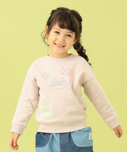 BEAMS mini（ビームスミニ）の「BEAMS mini / スマイル スウェット プルオーバー (90～130cm)（スウェット・キッズ・ネイビー/ピンク/ホワイト系その他5/ブルー系その他2・90/100/110/120/130）」の4枚目の写真