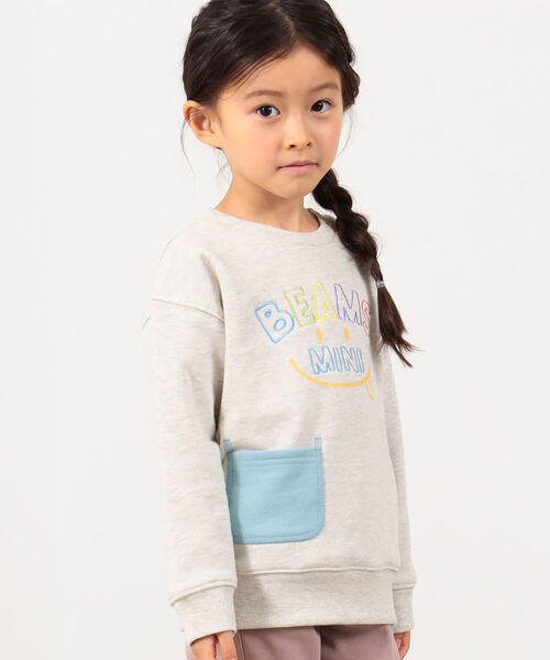 BEAMS mini（ビームスミニ）の「BEAMS mini / スマイル スウェット プルオーバー (90～130cm)（スウェット・キッズ・ネイビー/ピンク/ホワイト系その他5/ブルー系その他2・90/100/110/120/130）」の5枚目の写真