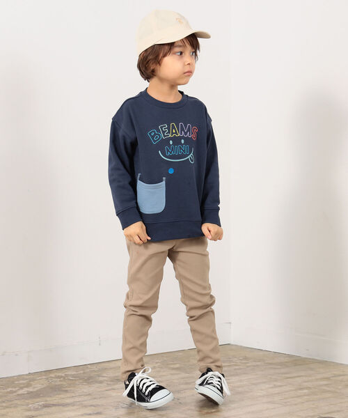 BEAMS mini（ビームスミニ）の「BEAMS mini / スマイル スウェット プルオーバー (90～130cm)（スウェット・キッズ・ネイビー/ピンク/ホワイト系その他5/ブルー系その他2・90/100/110/120/130）」の9枚目の写真