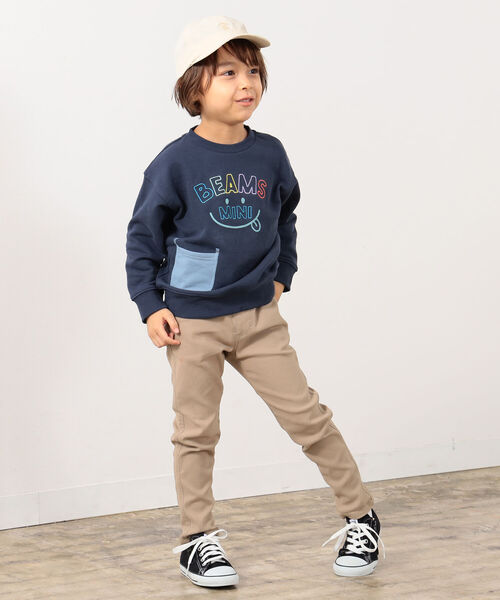 BEAMS mini（ビームスミニ）の「BEAMS mini / スマイル スウェット プルオーバー (90～130cm)（スウェット・キッズ・ネイビー/ピンク/ホワイト系その他5/ブルー系その他2・90/100/110/120/130）」の10枚目の写真