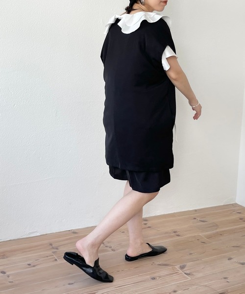 wee9s（ウィークス）の「over size satin like vest / オーバーサイズサテンライクベスト（ベスト・レディース・カーキ/ブラック・FREE）」の14枚目の写真