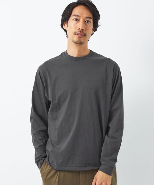 green label relaxing（グリーンレーベルリラクシング）の「SUVIN クルーネック 長袖 カットソー（Tシャツ/カットソー・メンズ・ホワイト/ダークグレー/その他1・S/M/L/XL）」の2枚目の写真