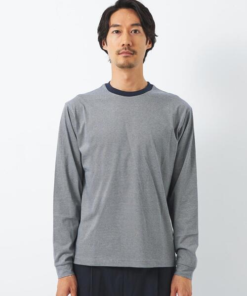green label relaxing（グリーンレーベルリラクシング）の「SUVIN クルーネック 長袖 カットソー（Tシャツ/カットソー・メンズ・ホワイト/ダークグレー/その他1・S/M/L/XL）」の4枚目の写真